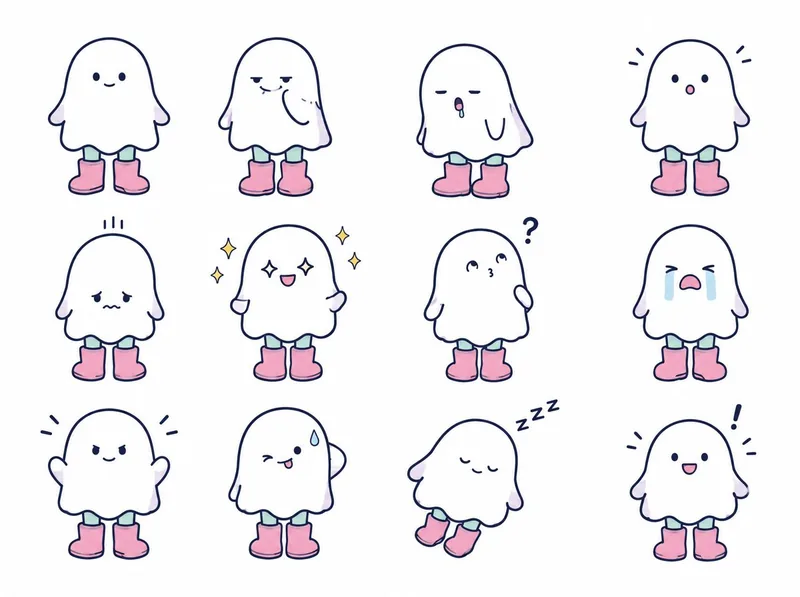 ながぐつおばけの表情集